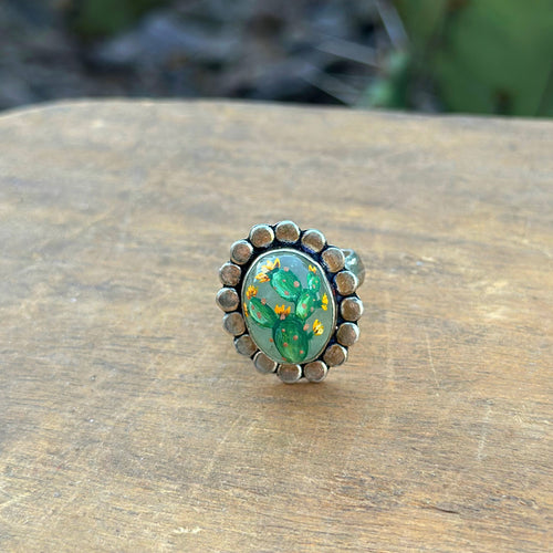 Prickly Pear Adjustable Ring - Aventurine