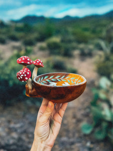 Hand Painted Wooden Mushroom Bowl 🍄