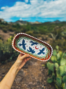 Hand Painted Wooden Crow Tray