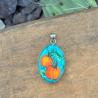 Pumpkin Necklace Pendant - howlite