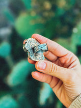 Load image into Gallery viewer, Adjustable Turquoise Paw Print Ring/Slide