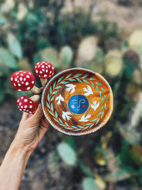 Hand Painted Wooden Mushroom Bowl 🍄