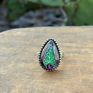Botanical Adjustable Ring - amethyst