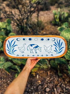 XL Hand Painted Wooden Farm Tray
