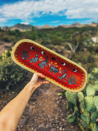 XL Hand Painted Desert Animal Tray