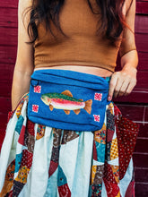 Load image into Gallery viewer, Hand Painted Patchwork Trout Belt Bag 🐟