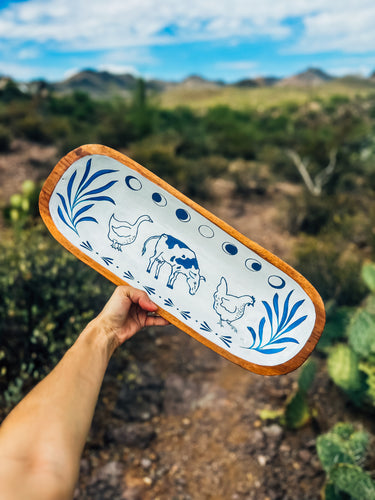 XL Hand Painted Wooden Farm Tray