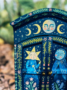Vintage Hand Painted Trinket Cabinet