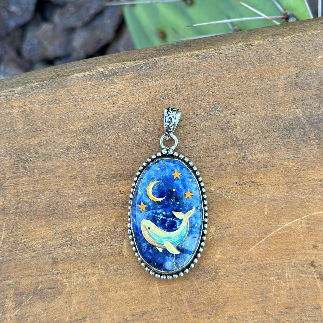 Celestial Ocean Necklace Pendant - sodalite