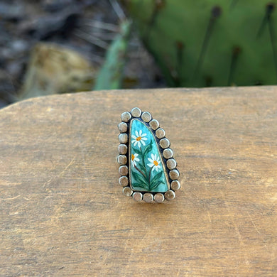 Daisy Adjustable Ring - amazonite